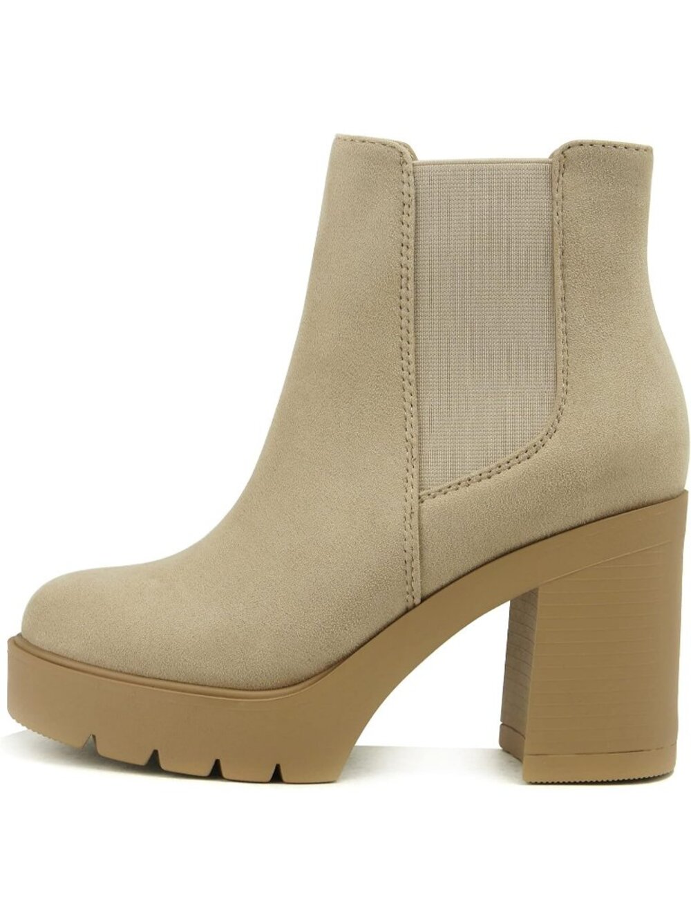 Women's L-Wheat Lmit Suede Rubber Chelsea Fashion High Heel Ankle Boot
